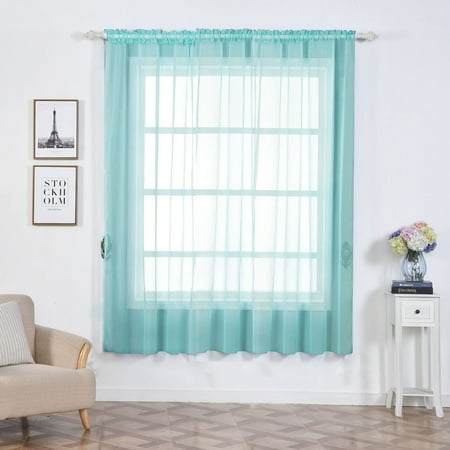 - Efavormart 2 Panels Sheer Organza Window Drapery with Rod Pocket Window Treatment Curtain Panels For Window Decoration 52