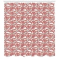 thumbnail image 3 of Blue and Coral Shower Curtain, Hand Drawn Floral Pattern Poppy Design Countryside Foliage, Fabric Bathroom Set with Hooks, 69W X 84L Inches Extra Long, Coral Pale Blue and Cream, by Ambesonne, 3 of 3