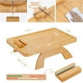 thumbnail image 3 of Fiudx Wooden Lazy Sofa Tray Rotating with Mobile Phone and Tablet Holders, 3 of 5