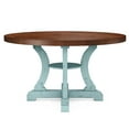 thumbnail image 2 of Furniture of America Feli Indoor Contemporary Round MDF Dining Table, Antique Light Blue/Dark Oak, 2 of 7