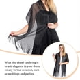 thumbnail image 3 of Minnieouse Bufanda brillante Sombra de protección solar Mantón Mujer Hilo fino Exquisitas Capas de boda Fiesta Vestido de noche Capa Bufandas Ropa, zapatos y accesorios Miscelánea Negro, 3 of 6