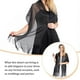 thumbnail image 2 of Minnieouse Bufanda brillante Sombra de protección solar Mantón Mujer Hilo fino Exquisitas Capas de boda Fiesta Vestido de noche Capa Bufandas Ropa, zapatos y accesorios Miscelánea Negro, 2 of 6