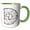 Green/White, variant on 3drose, Pink and Black Hearts Xs and Os Monogram Initial D, 15oz Mug