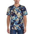 thumbnail image 4 of Haiem Hip Hop Hipster Baseball Jersey Button Down Shirts Sports Uniforms Men Women Jersey(Abstract Blue Squares,Medium), 4 of 9