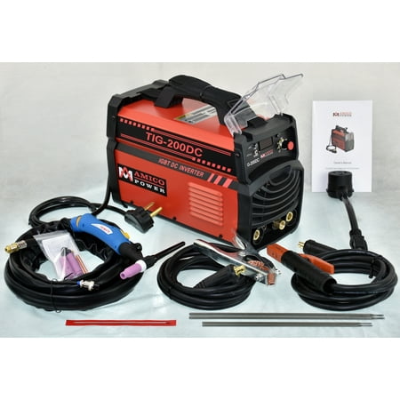 2 0 Welding Lead Amico 200 Amp TIG Torch Stick Arc 2-IN-1 Welder 110/230 Dual Voltage Input Welding TIG-200DC ()