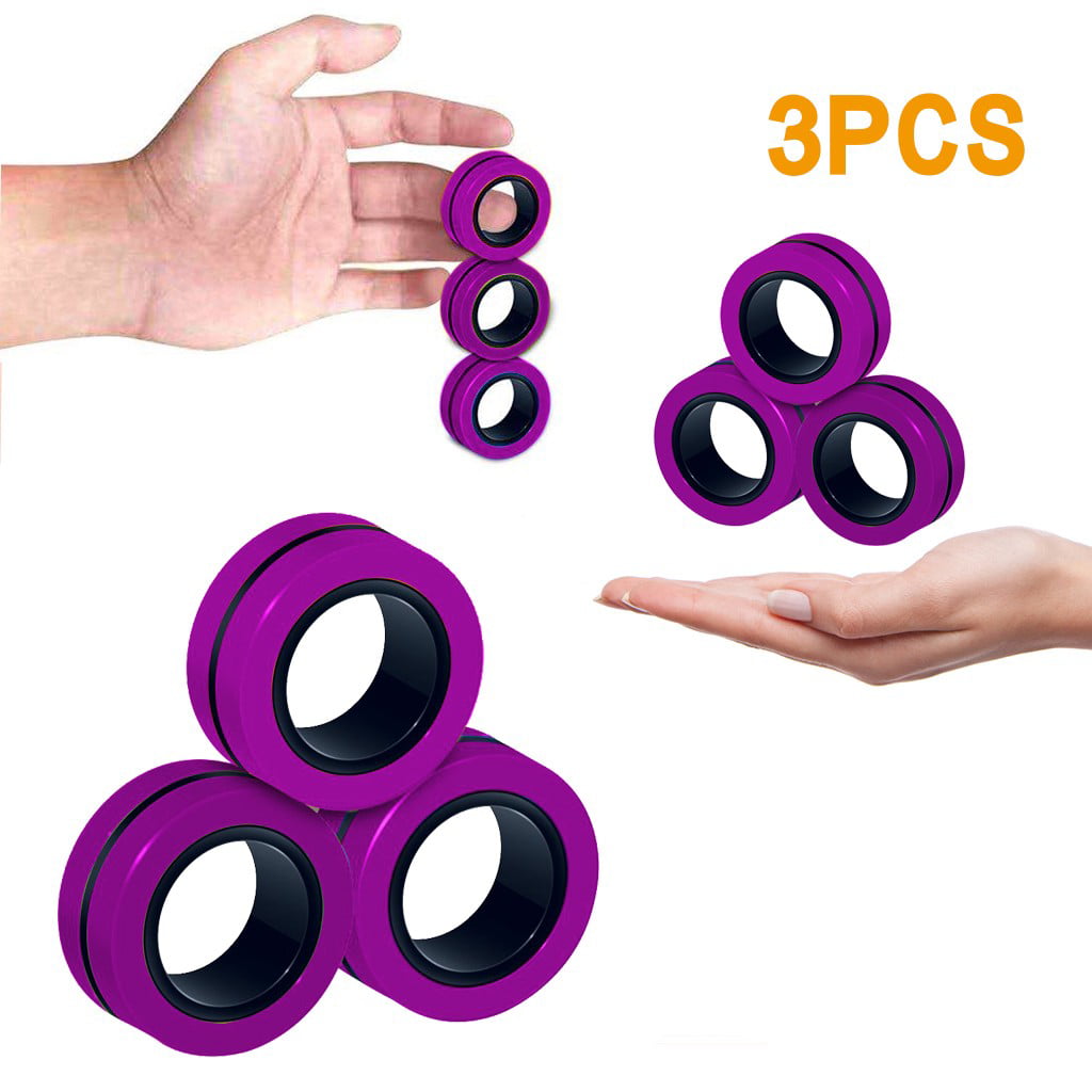 Magnetic Bracelet Ring Decompression Toy Ring Finger Game 3pcs 