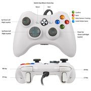 Luxmo Wired Game USB Controller Gamepad Joystick for Xbox 360 &PC(White)