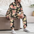 thumbnail image 7 of Sikiie Rose Flowers Mens Pajama Set, Soft Warm Long Sleeve Sleepwear, Cozy Button-Down Pjs for Men-Large, 7 of 7