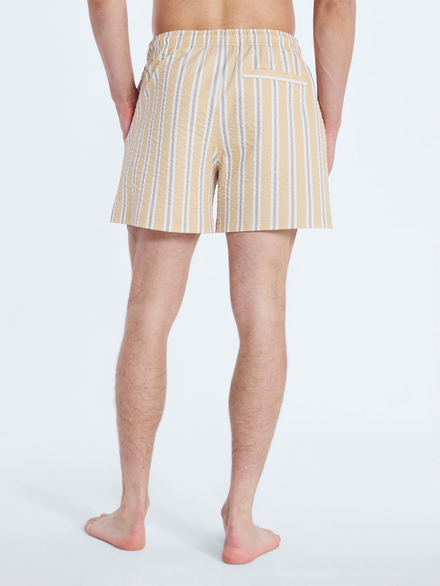 Free Assembly Men's Swim Stretch Seersucker Board Shorts, 5" Inseam, Sizes S-3XL