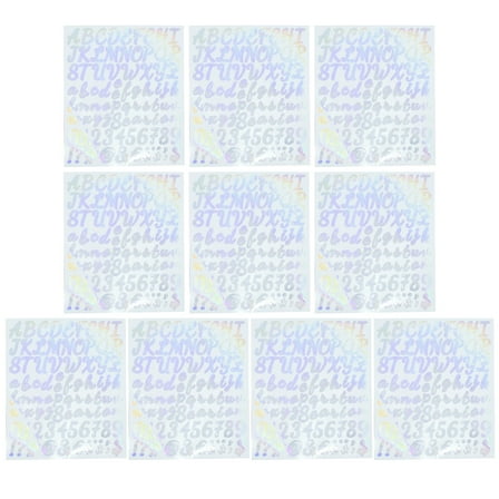 LOLIPPYY Glitter Silver Alphabet Number Stickers Self Adhesive DIY Decorative Decals for Scrapbook Envelopes