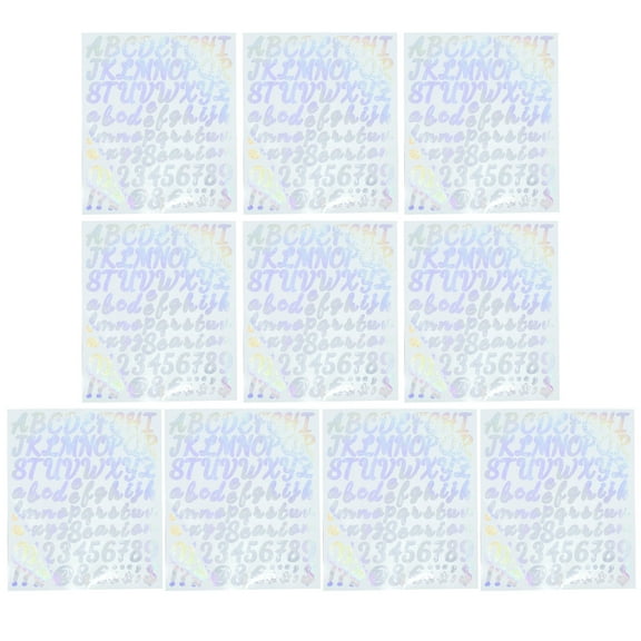 LOLIPPYY Glitter Silver Alphabet Number Stickers Self Adhesive DIY Decorative Decals for Scrapbook Envelopes