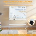 thumbnail image 6 of Wharick Double Sided Rolling Whiteboard Magnetic Adjustable Height 49.61 Inch, 6 of 12