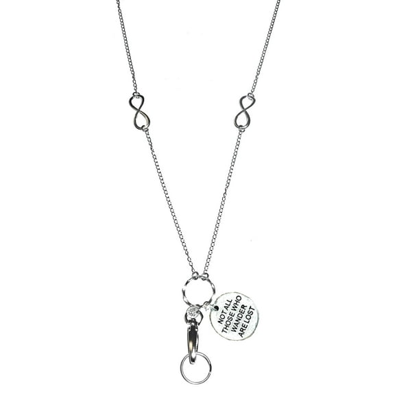 Hidden Hollow Beads "Not All Those Who Wander Are Lost" Charm Lanyard - Fashion Lanyards For Women - Cute Lanyard With ID Holder – Fashion Lanyard Badge Holder – Work Badge Necklace