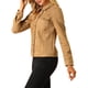 thumbnail image 4 of Chaqueta de ante sintético con cuello de solapa y bolsillos con solapa para mujer INSPIRE CHIC, 2XL, marrón, 4 of 7