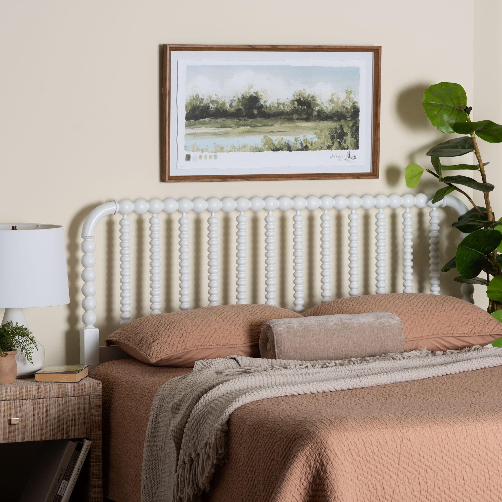Baxton Studio Finley Traditional Headboard, Full, White