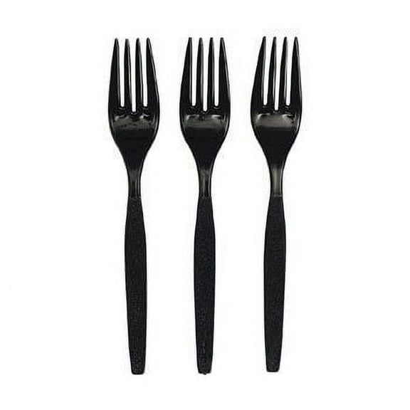 Black Plastic Forks (50 Pc) - Party Supplies - 50 Pieces
