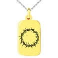 thumbnail image 3 of Stainless Steel Crown of Thorns Engraved Small Rectangle Dog Tag Charm Pendant Necklace, 3 of 4