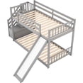thumbnail image 4 of Twin/twin Bunk Bed With Slide And Stairway In Gray - Sleeping Solution Functional Design Composed Of Pine Wood , Space Practical Setup, 4 of 7