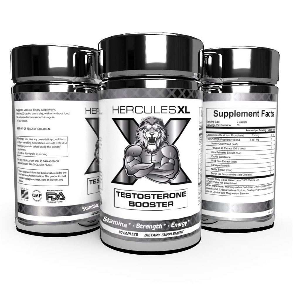 Hercules XL Premium Natural Testosterone Boosters Increase Strength Focus Stamina Energy