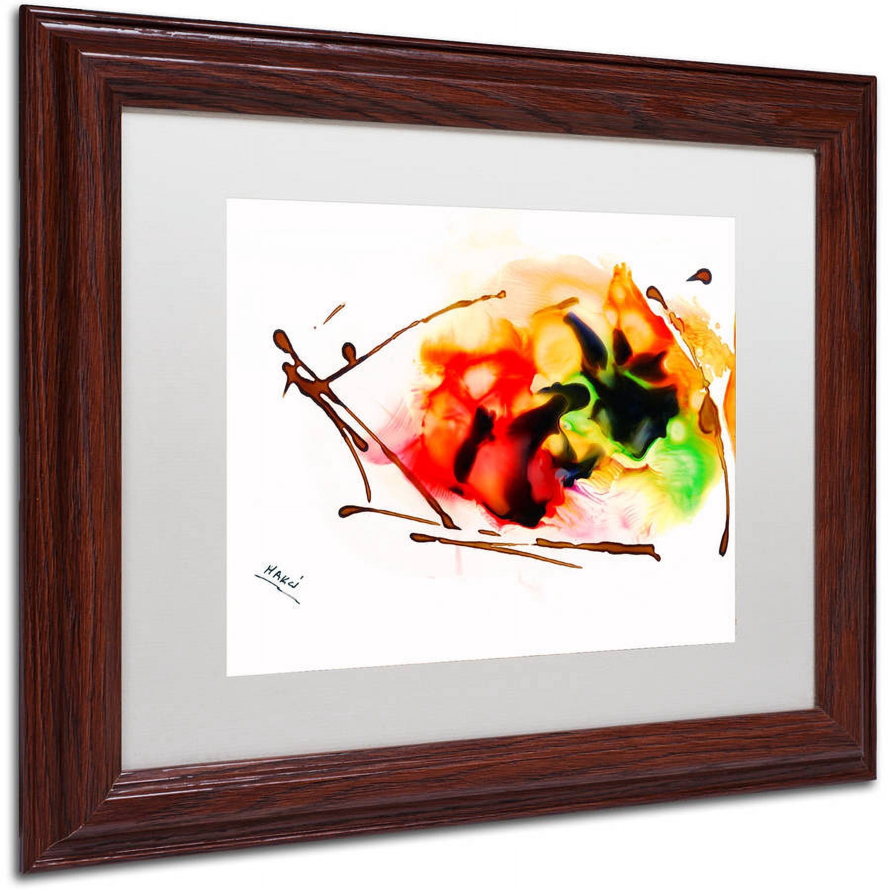 Trademark Fine Art "Abstract 05" Canvas Art by Mako, White Matte, Wood Frame