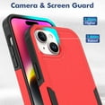 thumbnail image 2 of Defender Case for iPhone 15 6.1'' - Heavy Duty 1 in 1 Design Rugged Full Body Dustproof Shockproof Bumper Non-Slip Protective Cover,Red,For iPhone 15, 2 of 10