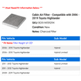 thumbnail image 2 of Cabin Air Filter - Compatible with 2006 - 2019 Toyota Highlander 2007 2008 2009 2010 2011 2012 2013 2014 2015 2016 2017 2018, 2 of 2