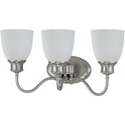 Nuvo Lighting 62799 - 3 Light (Medium Screw Base) 20.5" Bella Brushed Nickel Finish with Frosted Linen Glass Vanity Light Fixture (60-2799)