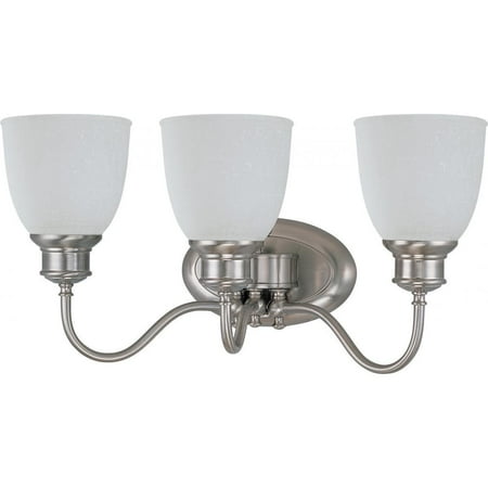 Nuvo Lighting 62799 - 3 Light (Medium Screw Base) 20.5" Bella Brushed Nickel Finish with Frosted Linen Glass Vanity Light Fixture (60-2799)