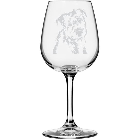 Irish Wolfhound Dog Themed Etched All Purpose 12.75oz Libbey Wine Glass