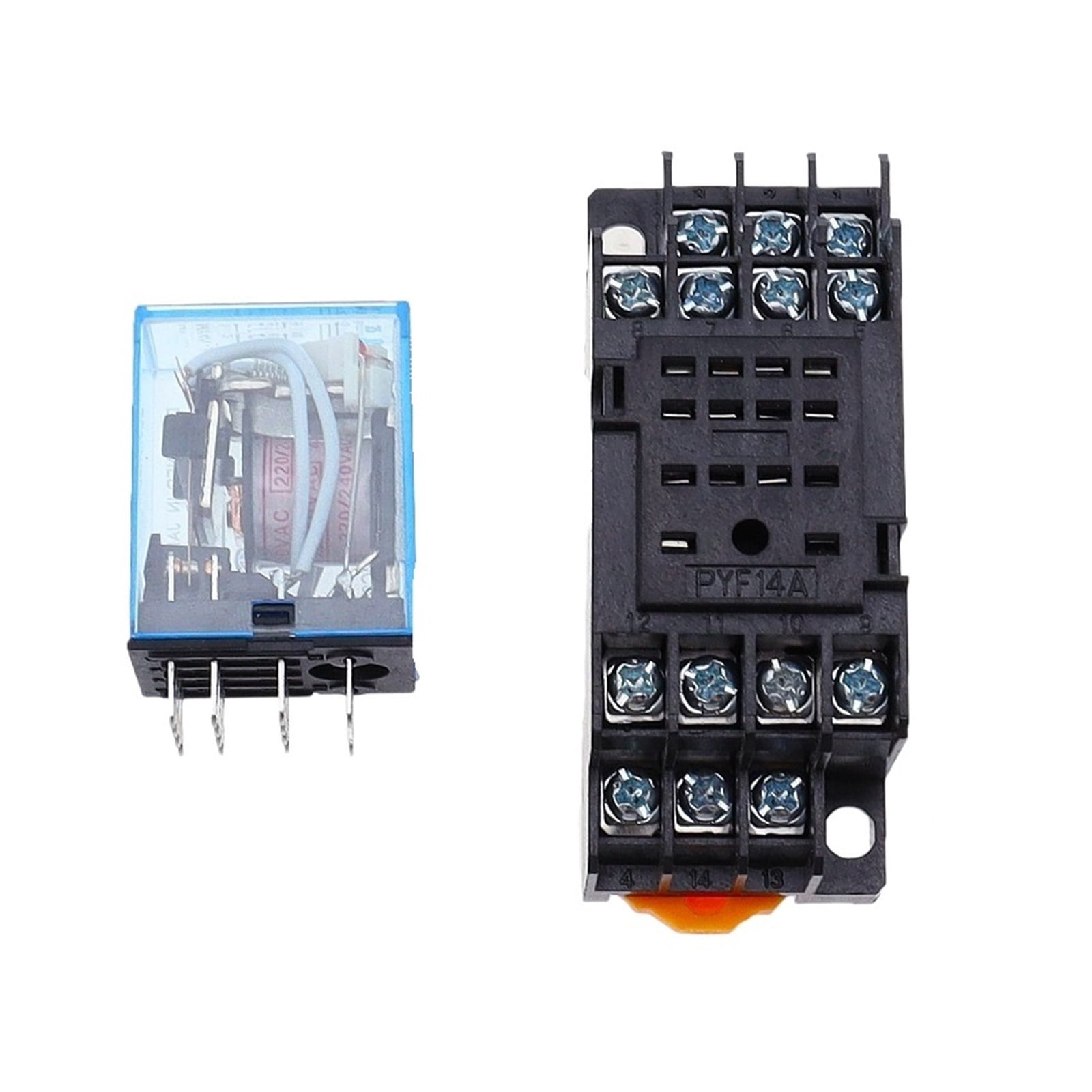 1 set MY4 small Electromagnetic relay Power Relay DC12V DC24V AC110V AC220V Coil 4NO 4NC DIN Rail 14 pins + Base Mini relay