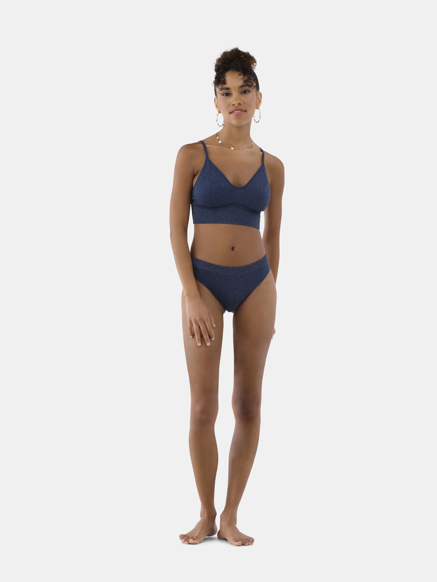 No Boundaries Lurex Thong, 2-Pack, Women's