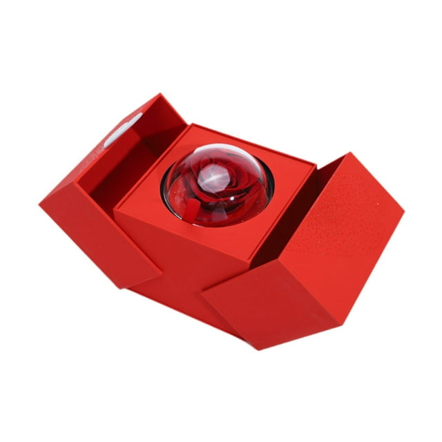 Caja de regalo de elevación, caja de anillo de propuesta, flores preservadas, regalos creativos románticos del Día de San Valentín para ella para la Rojo
