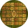 thumbnail image 1 of Ahgly Company Indoor Round Abstract Yellow Modern Area Rugs, 8' Round, 1 of 4
