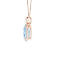 thumbnail image 2 of ANGARA Natural Oval 1.5 ct Aquamarine Pendant with Bezel-Set Diamond in 14K Rose Gold for Women (Size-9x7mm) | March Birthstone, Anniversary, Jewelry Gift for Women | Natural Aquamarine Necklace, 2 of 9
