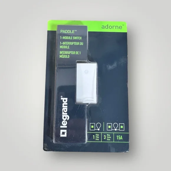 LEGRAND Adorne PADDLE 1-Module Switch ASPD1531W8 White