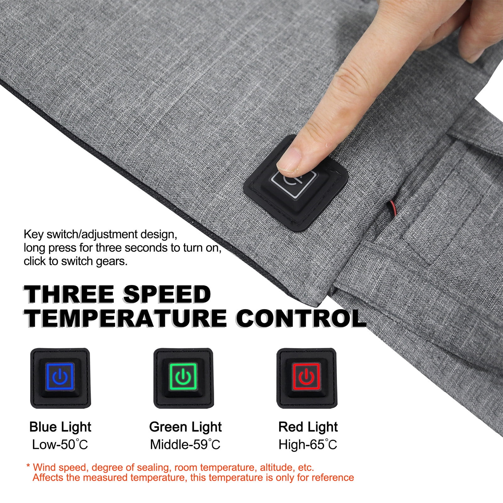 Hwuxmo USB Electric Heating Seat Cushion,Portable Heated Seat Cushion,Car Heated Seat Cover Foldable Heating Pad With 3 Temperature Level For Fishing, Hunting Gray