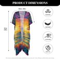 thumbnail image 6 of HELLHERO Colorful Coconut Tree and Floral Pattern Bathing Suit Cover Up Polyester Loose Free Size Long Kimono Cover Ups for Swimwear Women for Mom, 6 of 6