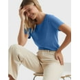 thumbnail image 4 of Hanes Perfect-T Women's Cotton Crewneck T-Shirt Carolina Blue S, 4 of 5