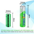 thumbnail image 2 of PKCELL 10-Pack 2/3AAA 1.2V 400mAh Ni-MH Rechargeable Battery Button Top, 2 of 4