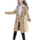thumbnail image 2 of Cowsor Girls Long Trench Coat Double Breasted Oversized Windproof Classic Lapel Fall Overcoat, 2 of 7