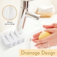 thumbnail image 4 of Jabonera de silicona, jabonera autodrenante, barra de cascada para ducha, bandeja para jabonera con drenaje, protector de jabón para accesorios de cocina y baño (blanco brillante, 2) brillar Electrónica, 4 of 5