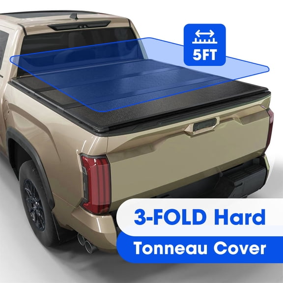 5FT Hard Folding Truck Bed Tonneau Cover Compatible with Ford Ranger 2019-2023