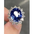 thumbnail image 3 of Flawless Lab 7.3 Ctw Blue Sapphire Ring Princess Diana Inspired Statement Ring, 3 of 5