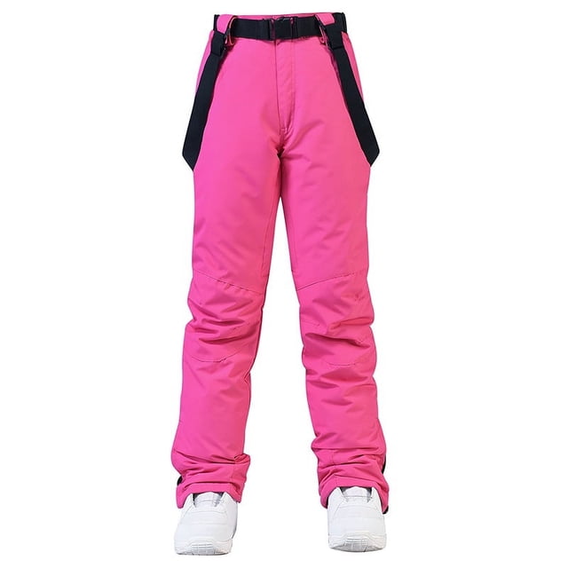 Pantalones de esquí para hombre y mujer, pantalones de esquí con correa, de invierno, resistentes al viento, repelentes al agua, cálidos y gruesos, pantalones de snowboard dobles