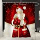 thumbnail image 2 of Juego de 4 Uds. De adornos navideños para el baño, funda para el asiento del inodoro, alfombra, juegos de cortinas de ducha, decoración navideña para el baño de Papá Noel, alce, muñeco de nieve Xemadio WMZY-849-1, 2 of 7