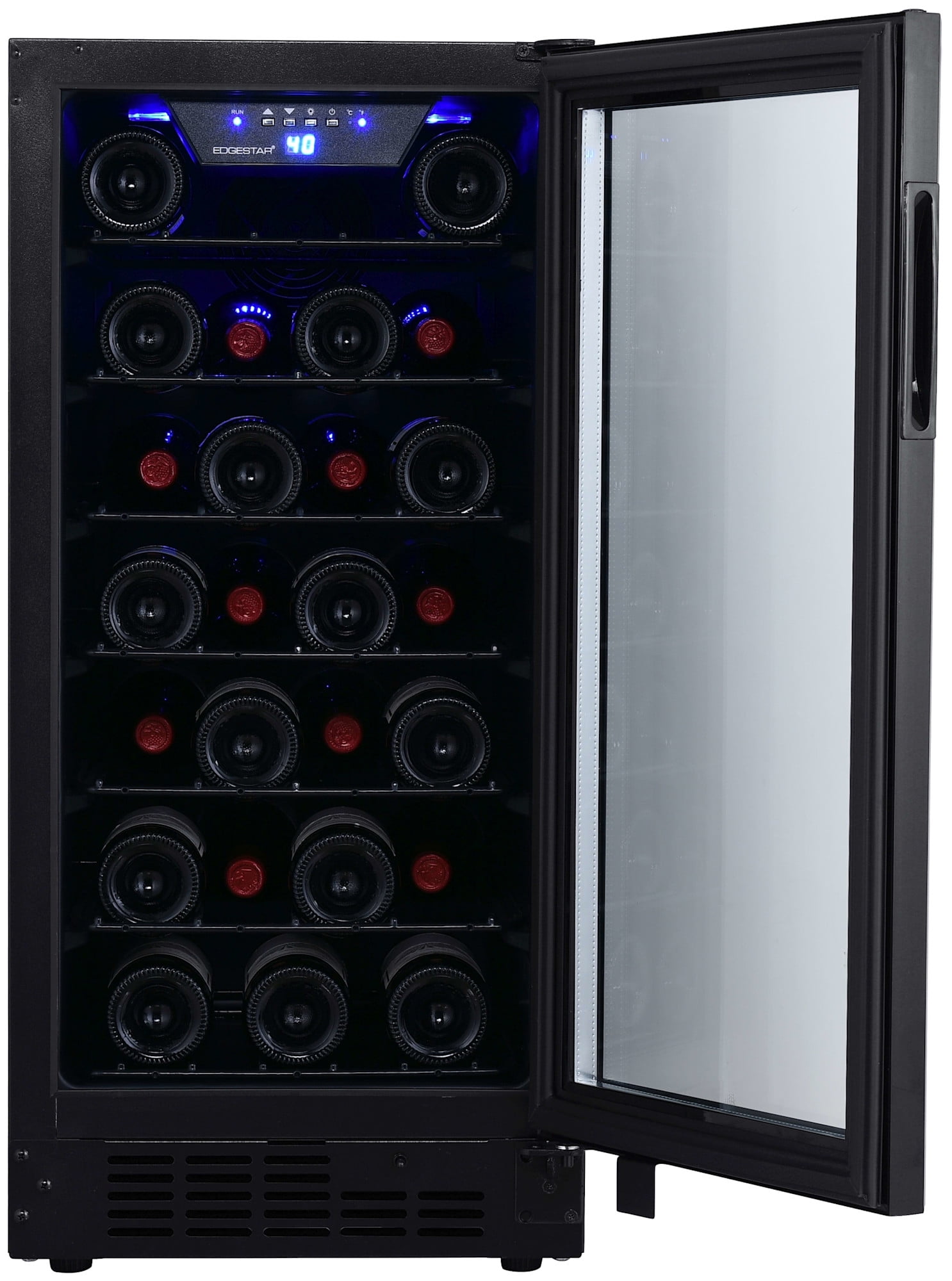 Edgestar Bwr301bl 15" Wide 25 Bottle Built-In Single Zone Wine Cooler - Black