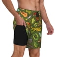 thumbnail image 2 of KLL Camping 1 for Mens Swim Trunks Quick Dry Swim Shorts with Built-in Compression Liner Funny Swimwear Bathing Suits-Small, 2 of 6