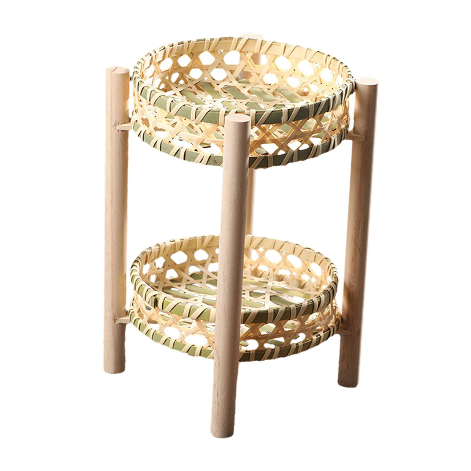 Baoblaze 2 Tier Storage Basket Fruit Rack, Decorative, Multifunctional, Detachable Bread A