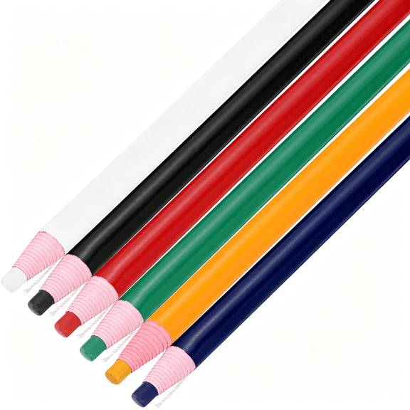 CCOCC 6Pcs Peel-Off Grease Pencils,Color China Markers for Glass Metal Plastic Paper,Non-Sharpening Wax Pencils for Coloring Drawing Marking,Red&Green&Black&White&Yellow&Blue