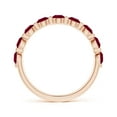 thumbnail image 2 of ANGARA Natural Floating Round 1.35 ct Ruby Semi Eternity Wedding Ring in 14K Rose Gold for Women (Size-3mm) | July Birthstone, Birthday, Anniversary, Jewelry Gift for Women | Natural Ruby Ring, 2 of 9